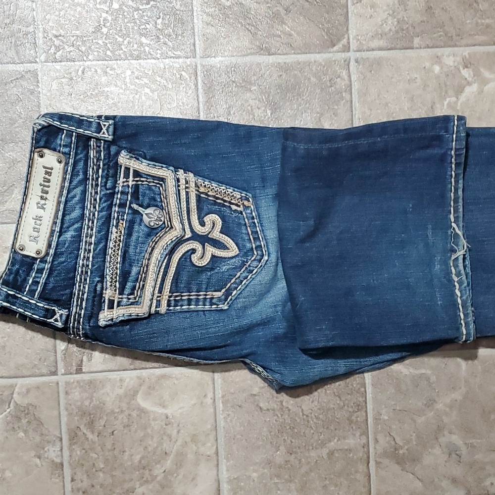 Rock Revival Kai Easy Boot Jean Size 27 - image 8